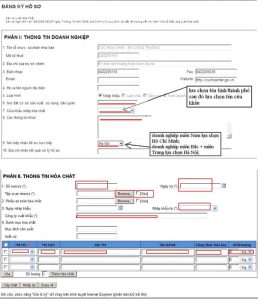 Đăng ký hồ sơ hóa chất
